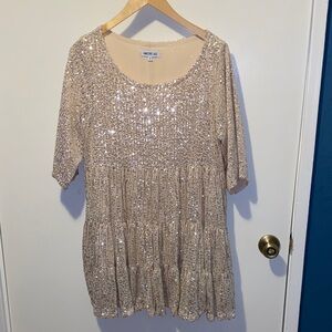 Amazing Lace Shimmering Gold Sequin Blouse